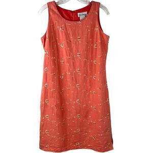 Ultra Dress Women Vintage Shift Dress Embroidered Floral Cottagecore Y2K Size 8